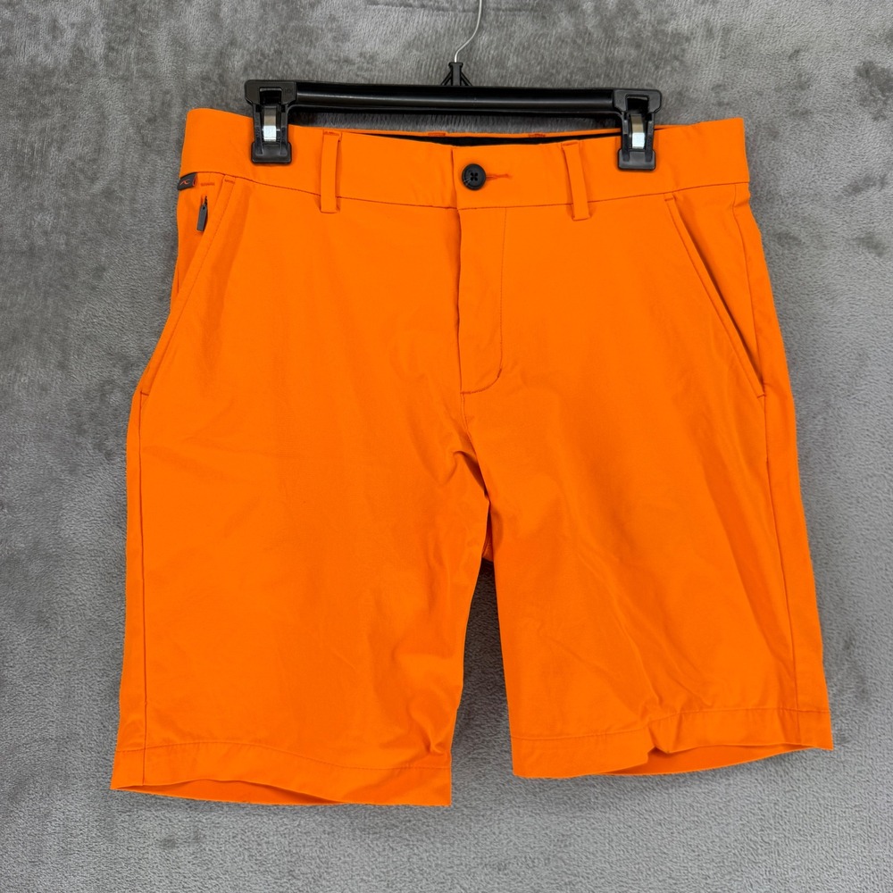 KJUS Iver Golf Shorts Mens 33 Orange Regular Fit Technical Stretch Performance